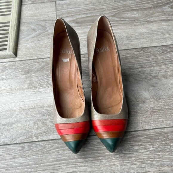 Vintage Faith Multicolour Retro  Fashion Leather Pumps Made in Spain - Picture 3 of 14